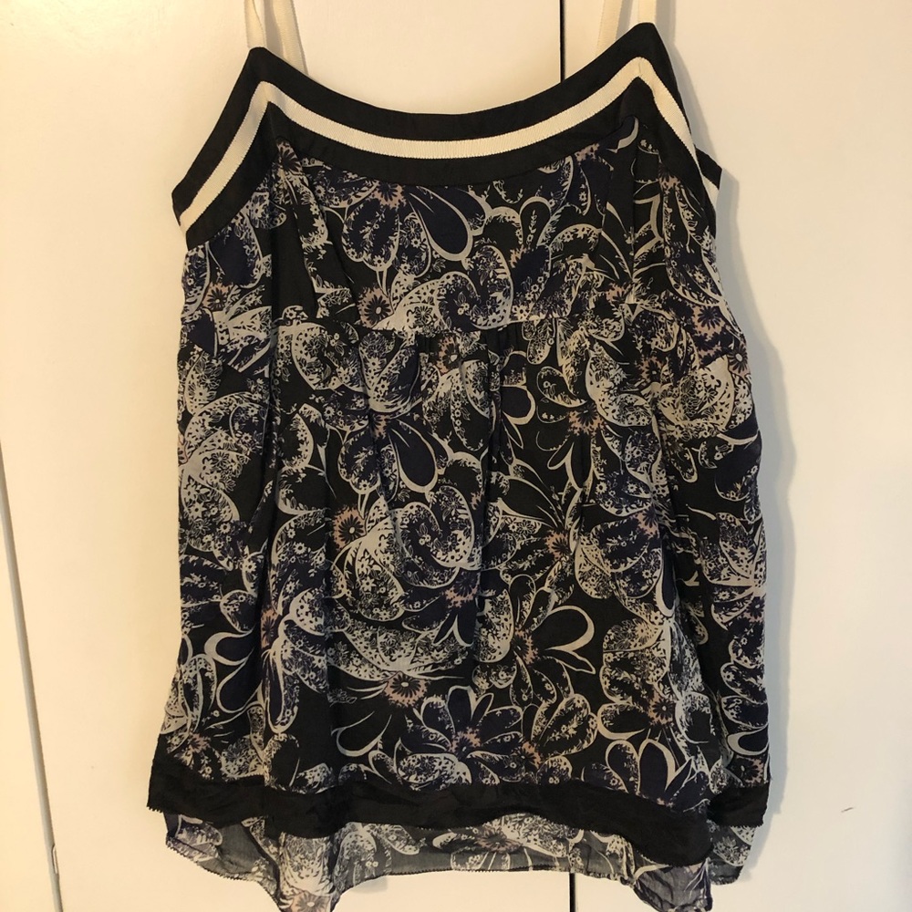 Marc Jacobs Baby doll black floral zip up tank